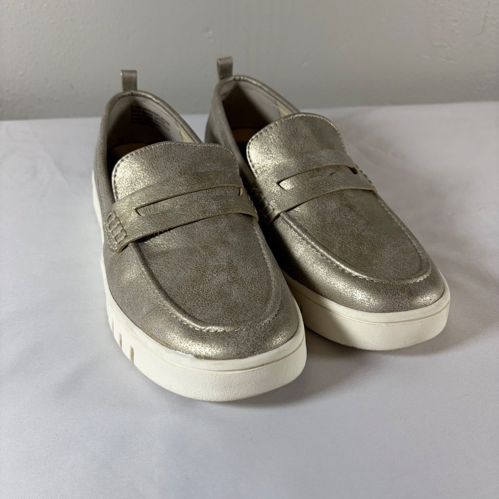 Tommy Bahama Venus Metallic Gold Penny Loafer Platform Sneakers Womens 8.5 M